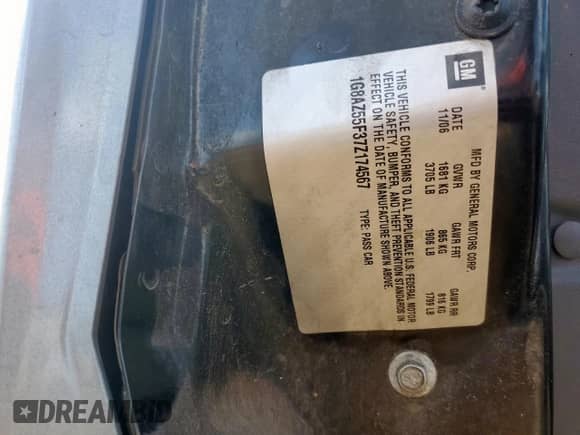 2007 Saturn ION ION 2 with VIN 1G8AZ55F37Z174567, listed as a Copart auction lot 64261635 with 102,365 mi miles and Salvage title. Bid and sale history available at DreamBid. Image 12.