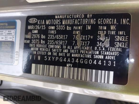 2016 Kia Sorento LX с VIN 5XYPG4A34GG044131, выставлен на аукционе IAAI как лот 42613004 с пробегом 64 408 миль миль и . История ставок и продаж доступна на DreamBid. Изображение 9.