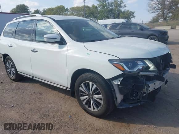 2017 Nissan Pathfinder SV with VIN 5N1DR2MM2HC913056, listed as a IAAI auction lot 43371534 with 100,406 mi miles and . Bid and sale history available at DreamBid. Image 1.
