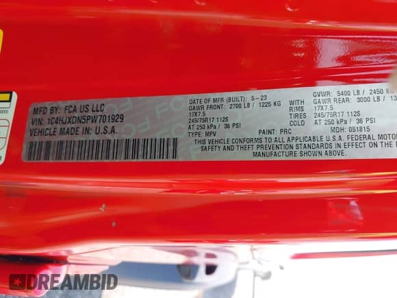 2023 Jeep Wrangler Sport S с VIN 1C4HJXDN5PW701929, выставлен на аукционе IAAI как лот 42685071 с пробегом 46 084 миль миль и . История ставок и продаж доступна на DreamBid. Изображение 9.