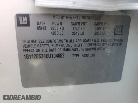 2014 Chevrolet Impala LT с VIN 1G1125S34EU104082, выставлен на аукционе Copart как лот 68777655 с пробегом 225 136 миль миль и Списание • Salvage title. История ставок и продаж доступна на DreamBid. Изображение 12.