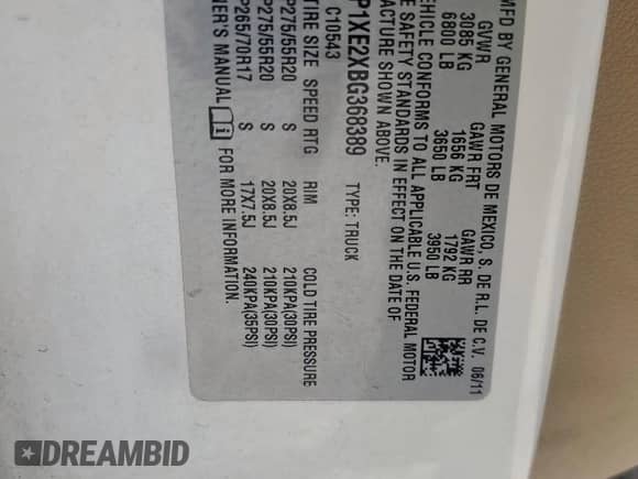 2011 GMC Sierra 1500 Denali with VIN 3GTP1XE2XBG368389, listed as a Copart auction lot 59590585 with 77,792 mi miles and Salvage title. Bid and sale history available at DreamBid. Image 13.