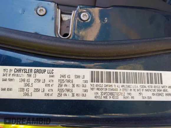 2013 Dodge Journey SE z VIN 3C4PDCAB6DT657012, wystawiony jako IAAI lot #43340704 z przebiegiem 188 824 mil mil oraz . Historia ofert i sprzedaży dostępna na DreamBid. Obrazek 9.