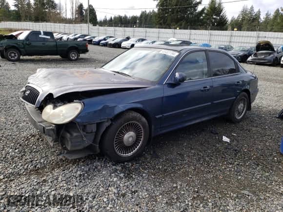 2002 Hyundai Sonata with VIN KMHWF25S12A520554, listed as a Copart auction lot 43483194 with 131,409 mi miles and Salvage title. Bid and sale history available at DreamBid. Image 1.