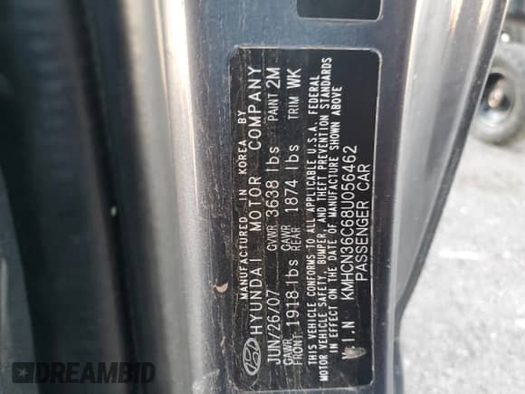 2008 Hyundai Accent SE z VIN KMHCN36C68U056462, wystawiony jako Copart lot #85930225 z przebiegiem 135 850 mil mil oraz Czysty tytuł • Clean title. Historia ofert i sprzedaży dostępna na DreamBid. Obrazek 12.