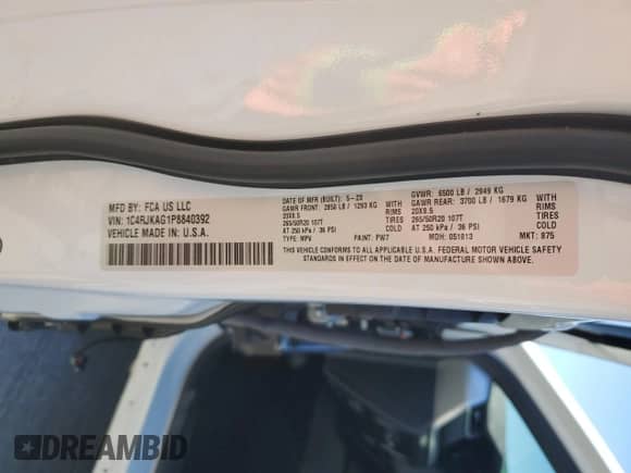 2023 Jeep Grand Cherokee Laredo with VIN 1C4RJKAG1P8840392, listed as a Copart auction lot 81921635 with 36,266 mi miles and Salvage title. Bid and sale history available at DreamBid. Image 14.