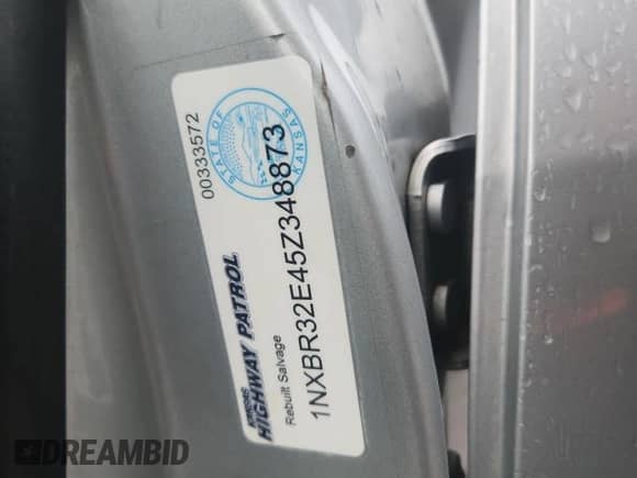 2005 Toyota Corolla LE с VIN 1NXBR32E45Z348873, выставлен на аукционе Copart как лот 86594655 с пробегом 171 601 миль миль и Списание • Salvage title. История ставок и продаж доступна на DreamBid. Изображение 12.