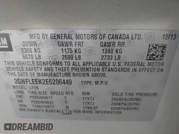 2014 Chevrolet Equinox LS с VIN 2GNFLEEK2E6206449, выставлен на аукционе IAAI как лот 43251443 с пробегом 138 452 миль миль и . История ставок и продаж доступна на DreamBid. Изображение 9.