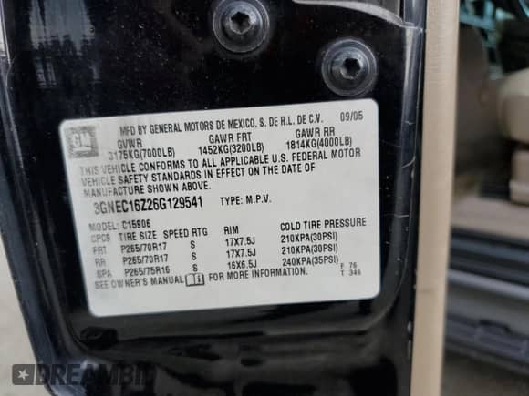 2006 Chevrolet Suburban LT z VIN 3GNEC16Z26G129541, wystawiony jako Copart lot #67285975 z przebiegiem 264 244 mil mil oraz Szkoda całkowita • Salvage title. Historia ofert i sprzedaży dostępna na DreamBid. Obrazek 12.