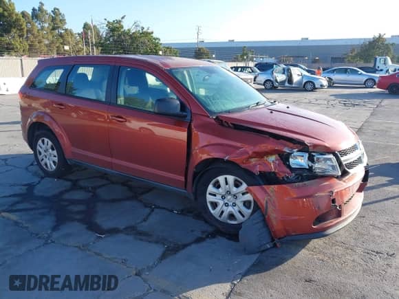 2014 Dodge Journey American Value with VIN 3C4PDCAB5ET132783, listed as a IAAI auction lot 42952190 with 108,309 mi miles and . Bid and sale history available at DreamBid. Image 1.