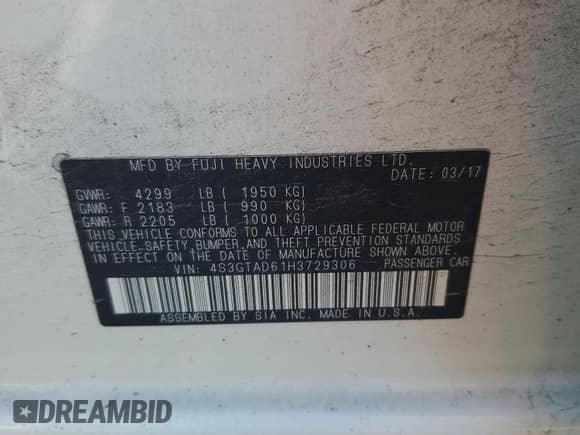 2017 Subaru Impreza Premium with VIN 4S3GTAD61H3729306, listed as a Copart auction lot 80734975 with 132,659 mi miles and Salvage title. Bid and sale history available at DreamBid. Image 12.
