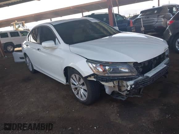 2013 Honda Accord EX-L z VIN 1HGCR2F81DA232569, wystawiony jako IAAI lot #43089112 z przebiegiem 86 306 mil mil oraz . Historia ofert i sprzedaży dostępna na DreamBid. Obrazek 1.