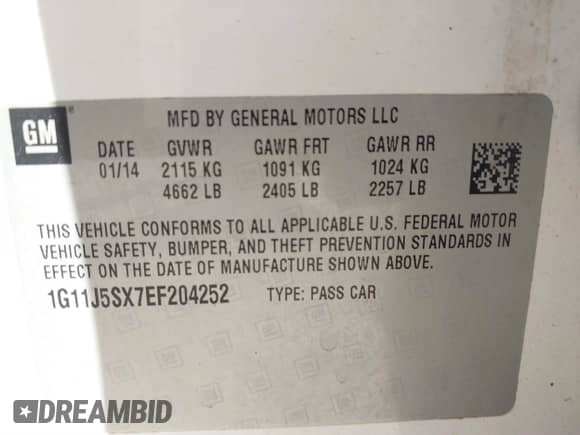 2014 Chevrolet Malibu LTZ с VIN 1G11J5SX7EF204252, выставлен на аукционе IAAI как лот 41439734 с пробегом 193 123 миль миль и . История ставок и продаж доступна на DreamBid. Изображение 9.