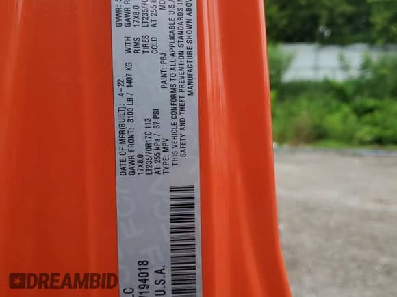 2022 Jeep Wrangler Unlimited Sport S with VIN 1C4HJXDG4NW194018, listed as a Copart auction lot 62114235 with 38,107 mi miles and Salvage title. Bid and sale history available at DreamBid. Image 14.