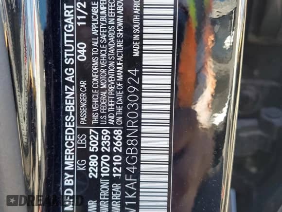 2022 Mercedes-Benz C 300 с VIN W1KAF4GB8NR030924, выставлен на аукционе Copart как лот 81695975 с пробегом 54 063 миль миль и Чистый • Clean title. История ставок и продаж доступна на DreamBid. Изображение 12.