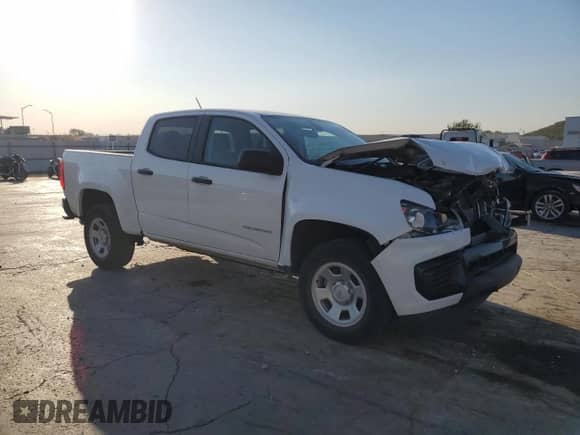 2021 Chevrolet Colorado 2WD Work Truck with VIN 1GCGSBEA7M1183791, listed as a Copart auction lot 75987644 with 43,342 mi miles and Salvage title. Bid and sale history available at DreamBid. Image 4.