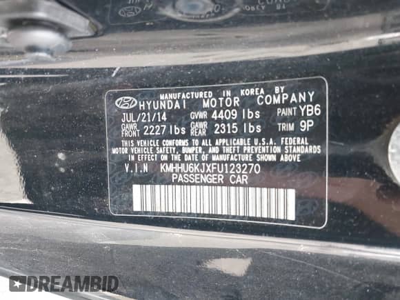 2015 Hyundai Genesis Coupe 3.8L Base с VIN KMHHU6KJXFU123270, выставлен на аукционе IAAI как лот 42904906 с пробегом 56 305 миль миль и . История ставок и продаж доступна на DreamBid. Изображение 9.