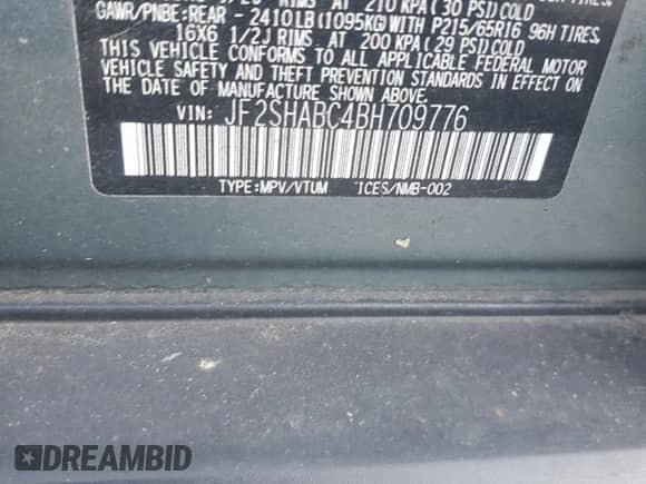 2011 Subaru Forester X with VIN JF2SHABC4BH709776, listed as a Copart auction lot 85783515 with 138,388 mi miles and Salvage title. Bid and sale history available at DreamBid. Image 12.