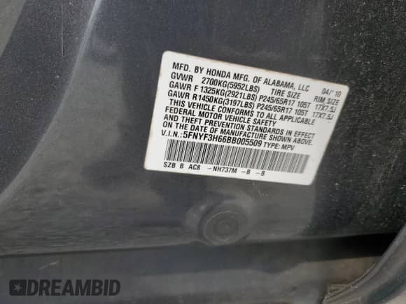 2011 Honda Pilot EX-L z VIN 5FNYF3H66BB005509, wystawiony jako Copart lot #71410255 z przebiegiem 229 138 mil mil oraz Szkoda całkowita • Salvage title. Historia ofert i sprzedaży dostępna na DreamBid. Obrazek 13.