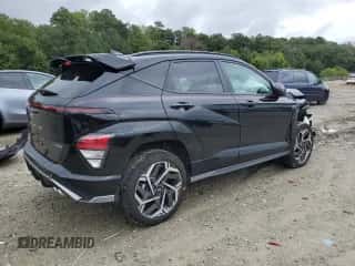 2025 Hyundai Kona N Line S with VIN KM8HBCA37SU239558, listed as a Copart auction lot 80994935 with 9,589 mi miles and Salvage title. Bid and sale history available at DreamBid. Image 3.