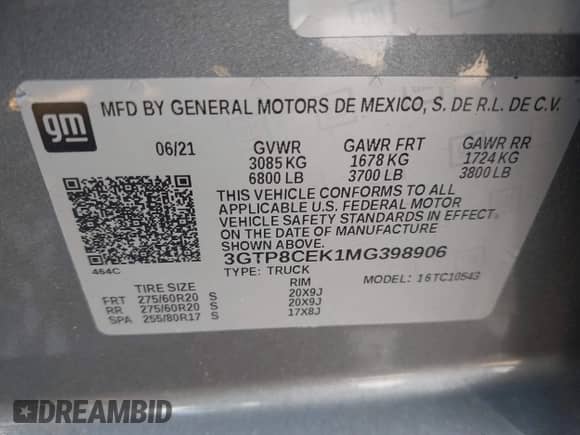 2021 GMC Sierra 1500 Elevation с VIN 3GTP8CEK1MG398906, выставлен на аукционе IAAI как лот 41994912 с пробегом 47 973 миль миль и . История ставок и продаж доступна на DreamBid. Изображение 9.
