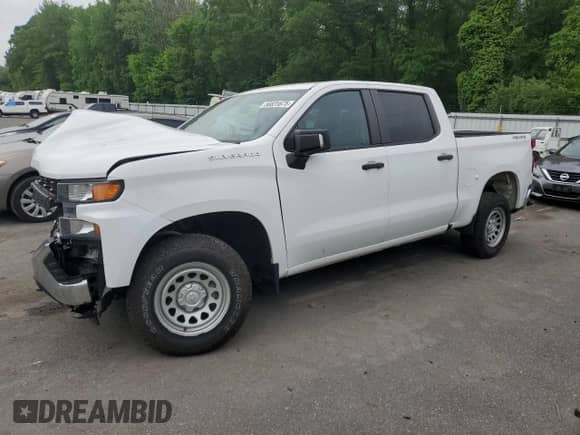 2019 Chevrolet Silverado 1500 Work Truck z VIN 3GCUYAEF7KG103959, wystawiony jako Copart lot #56831675 z przebiegiem Nie podano mil oraz Szkoda całkowita • Salvage title. Historia ofert i sprzedaży dostępna na DreamBid. Obrazek 1.