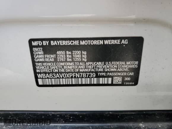 2023 BMW 4 Series 430i z VIN WBA63AV0XPFN78739, wystawiony jako Copart lot #51443495 z przebiegiem 67 708 mil mil oraz Czysty tytuł • Clean title. Historia ofert i sprzedaży dostępna na DreamBid. Obrazek 12.