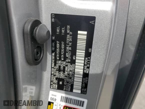 2023 Toyota Sienna LE с VIN 5TDKRKEC3PS176593, выставлен на аукционе Copart как лот 62993055 с пробегом 34 812 миль миль и Списание • Salvage title. История ставок и продаж доступна на DreamBid. Изображение 13.