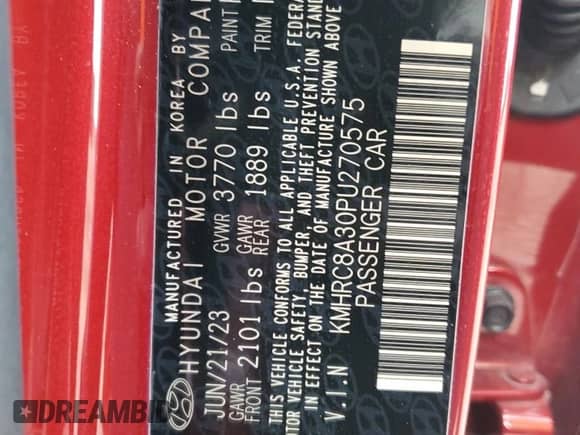 2023 Hyundai Venue Limited with VIN KMHRC8A30PU270575, listed as a Copart auction lot 80964705 with 3,227 mi miles and Clean title. Bid and sale history available at DreamBid. Image 13.