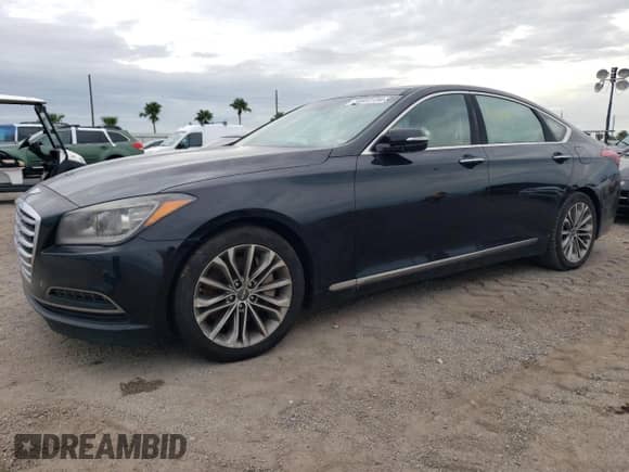 2015 Hyundai Genesis 3.8L z VIN KMHGN4JE3FU028180, wystawiony jako Copart lot #74803134 z przebiegiem Nie podano mil oraz Szkoda całkowita • Salvage title. Historia ofert i sprzedaży dostępna na DreamBid. Obrazek 1.
