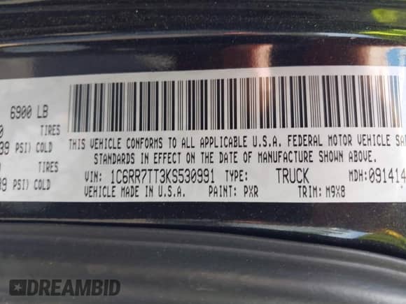 2019 Ram 1500 Big Horn с VIN 1C6RR7TT3KS530991, выставлен на аукционе IAAI как лот 43015054 с пробегом 154 804 миль миль и . История ставок и продаж доступна на DreamBid. Изображение 9.
