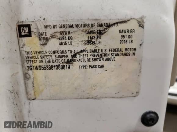 2008 Chevrolet Impala Police Police с VIN 2G1WS553381380819, выставлен на аукционе Copart как лот 83761084 с пробегом 94 629 миль миль и Списание • Salvage title. История ставок и продаж доступна на DreamBid. Изображение 12.