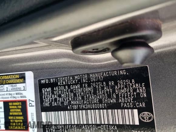 2017 Toyota Camry LE with VIN 4T1BF1FK3HU800801, listed as a Copart auction lot 84874085 with 138,936 mi miles and Salvage title. Bid and sale history available at DreamBid. Image 12.