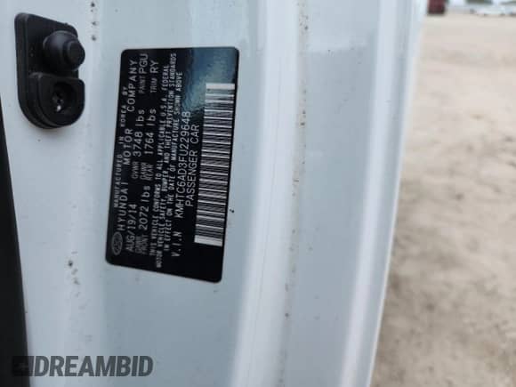 2015 Hyundai Veloster with VIN KMHTC6AD3FU229648, listed as a Copart auction lot 69972395 with 107,024 mi miles and Salvage title. Bid and sale history available at DreamBid. Image 12.