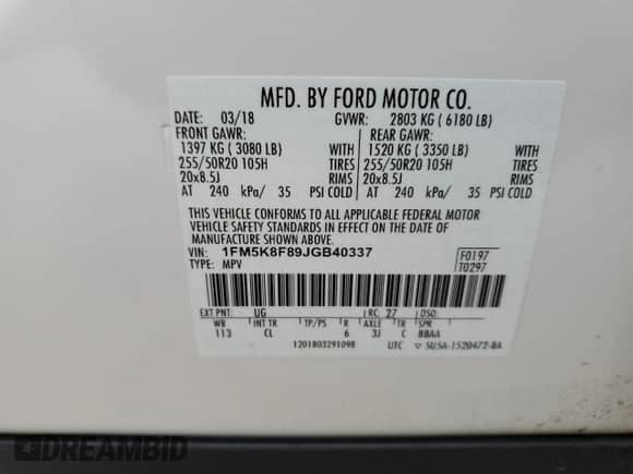 2018 Ford Explorer Limited z VIN 1FM5K8F89JGB40337, wystawiony jako Copart lot #84024375 z przebiegiem 154 932 mil mil oraz Szkoda całkowita • Salvage title. Historia ofert i sprzedaży dostępna na DreamBid. Obrazek 13.