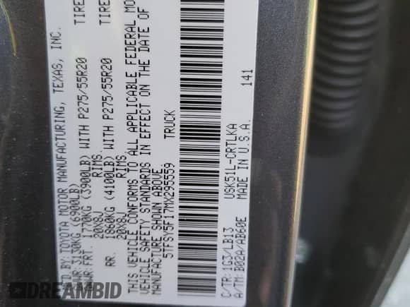 2021 Toyota Tundra Limited z VIN 5TFSY5F17MX295559, wystawiony jako Copart lot #75129274 z przebiegiem 66 879 mil mil oraz Szkoda całkowita • Salvage title. Historia ofert i sprzedaży dostępna na DreamBid. Obrazek 12.