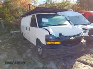 2018 Chevrolet Express Cargo with VIN 1GCWGBFP1J1315181, listed as a IAAI auction lot 43227788 with 202,417 mi miles and . Bid and sale history available at DreamBid. Image 1.
