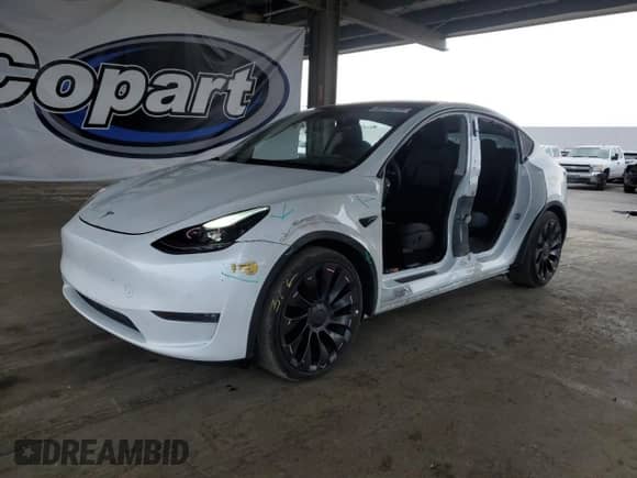 2022 Tesla Model Y Performance с VIN 7SAYGDEF0NF487098, выставлен на аукционе Copart как лот 80744715 с пробегом 39 557 миль миль и Списание • Salvage title. История ставок и продаж доступна на DreamBid. Изображение 1.