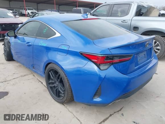 2022 Lexus RC 350 with VIN JTHDZ5BC3N5025401, listed as a IAAI auction lot 41511143 with 41,747 mi miles and . Bid and sale history available at DreamBid. Image 3.