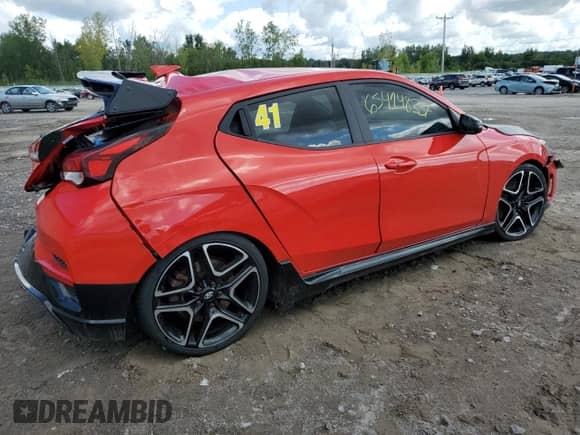 2022 Hyundai Veloster с VIN KMHT36AH1NU012620, выставлен на аукционе Copart как лот 65414835 с пробегом 28 878 миль миль и Списание • Salvage title. История ставок и продаж доступна на DreamBid. Изображение 3.