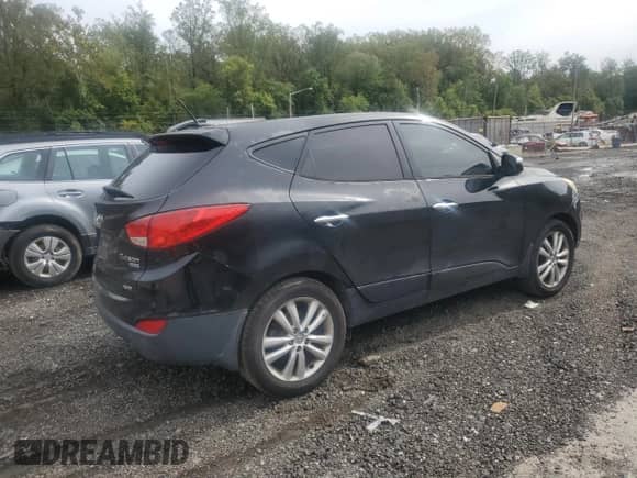 2012 Hyundai Tucson GLS with VIN KM8JUCAC8CU542913, listed as a Copart auction lot 70823765 with 124,426 mi miles and Salvage title. Bid and sale history available at DreamBid. Image 3.
