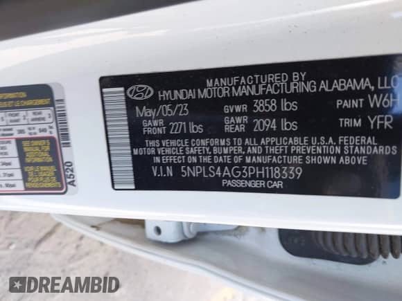 2023 Hyundai Elantra SEL с VIN 5NPLS4AG3PH118339, выставлен на аукционе IAAI как лот 43311378 с пробегом 29 956 миль миль и . История ставок и продаж доступна на DreamBid. Изображение 9.