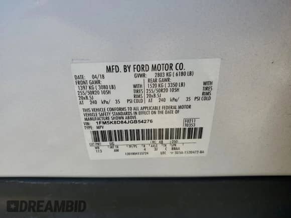 2018 Ford Explorer XLT с VIN 1FM5K8D84JGB54276, выставлен на аукционе Copart как лот 85558335 с пробегом 84 964 миль миль и Чистый • Clean title. История ставок и продаж доступна на DreamBid. Изображение 12.