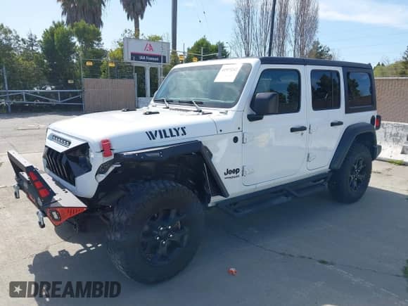 2022 Jeep Wrangler Unlimited Sport S with VIN 1C4HJXDG7NW144634, listed as a IAAI auction lot 41975242 with 29,336 mi miles and . Bid and sale history available at DreamBid. Image 2.