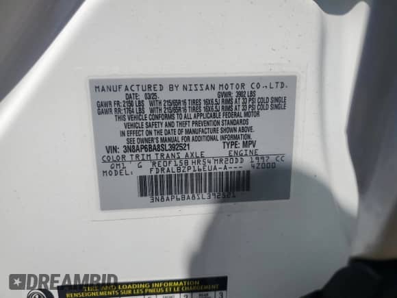 2025 Nissan Kicks S z VIN 3N8AP6BA8SL392521, wystawiony jako Copart lot #65604945 z przebiegiem 5 149 mil mil oraz Szkoda całkowita • Salvage title. Historia ofert i sprzedaży dostępna na DreamBid. Obrazek 13.