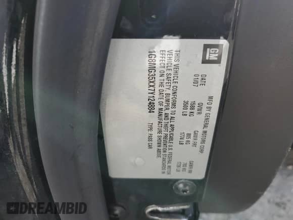 2007 Saturn Sky Red Line with VIN 1G8MG35XX7Y124884, listed as a Copart auction lot 43706465 with 89,375 mi miles and Salvage title. Bid and sale history available at DreamBid. Image 12.