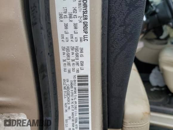 2014 Dodge Durango Limited with VIN 1C4RDHDG8EC443410, listed as a Copart auction lot 61386365 with 115,570 mi miles and Salvage title. Bid and sale history available at DreamBid. Image 13.
