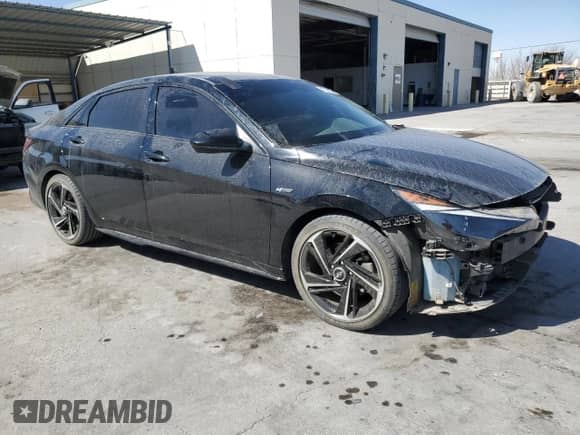 2021 Hyundai Elantra N Line z VIN KMHLR4AF2MU202331, wystawiony jako Copart lot #47024225 z przebiegiem 21 840 mil mil oraz Szkoda całkowita • Salvage title. Historia ofert i sprzedaży dostępna na DreamBid. Obrazek 4.