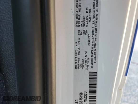 2023 Ram 1500 Tradesman с VIN 3C6JR6DG8PG675158, выставлен на аукционе Copart как лот 71519305 с пробегом 13 605 миль миль и Списание • Salvage title. История ставок и продаж доступна на DreamBid. Изображение 12.