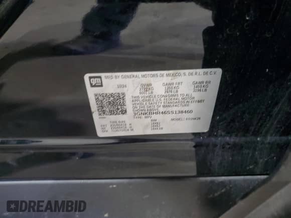 2025 Chevrolet Blazer LT z VIN 3GNKBHR46SS138460, wystawiony jako Copart lot #82117145 z przebiegiem 21 812 mil mil oraz Szkoda całkowita • Salvage title. Historia ofert i sprzedaży dostępna na DreamBid. Obrazek 14.